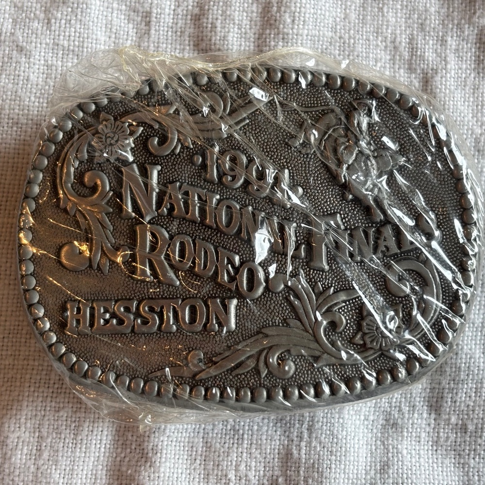 Hesston 1991 Silver Youth National Finals Rodeo Commemorative Belt Bu…